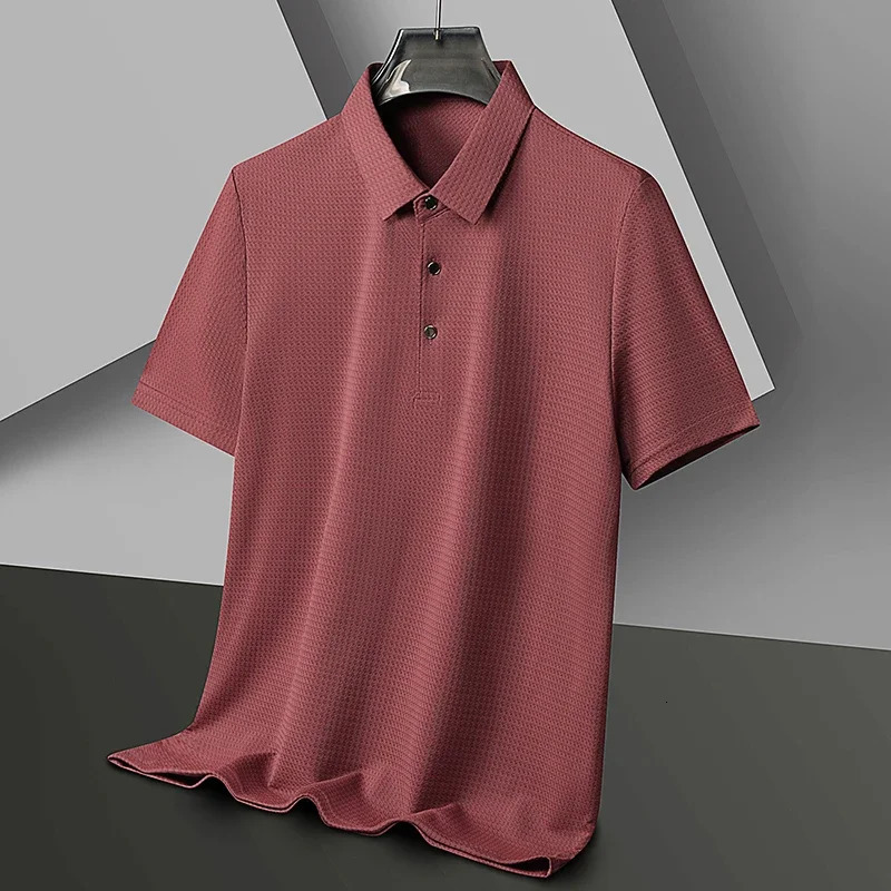 2024 Pineapple Grid Business Casual Polo Shirt Summer Fashion Short Sleeve Comfortable Breathable Top 250326