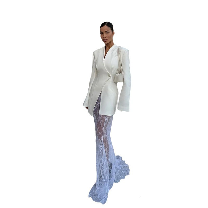 2024 autumn and winter women's plus size suit, personalized street solid color, one button slim fit suit jacket