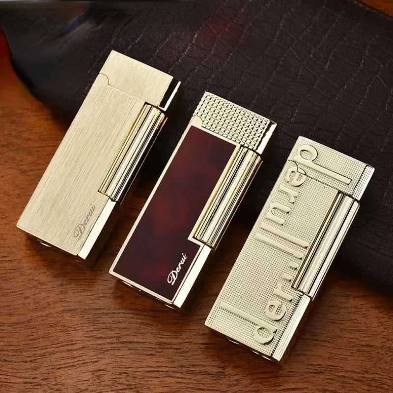 New Business PING Bright Sound Gas Lighter Compact Jet Butane Cool Metal Cigar Lighter Grinding Wheel Pipe Cigarette AccessoriesC250326