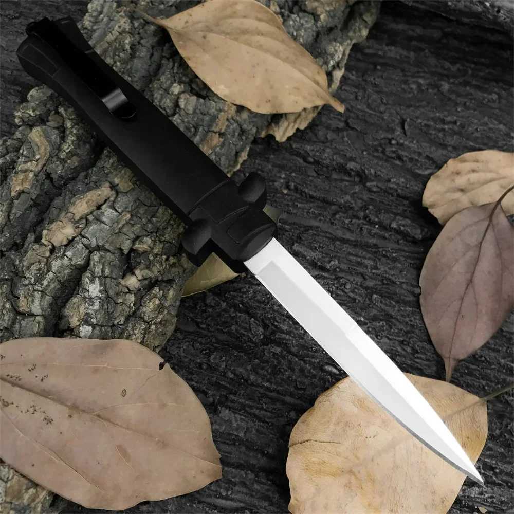 Black Italian Mafia Folding Knife 440C Steel 440C Blade ABS Handle Outdoor Survival Hunting Tool Tactical KnifeXJ250326