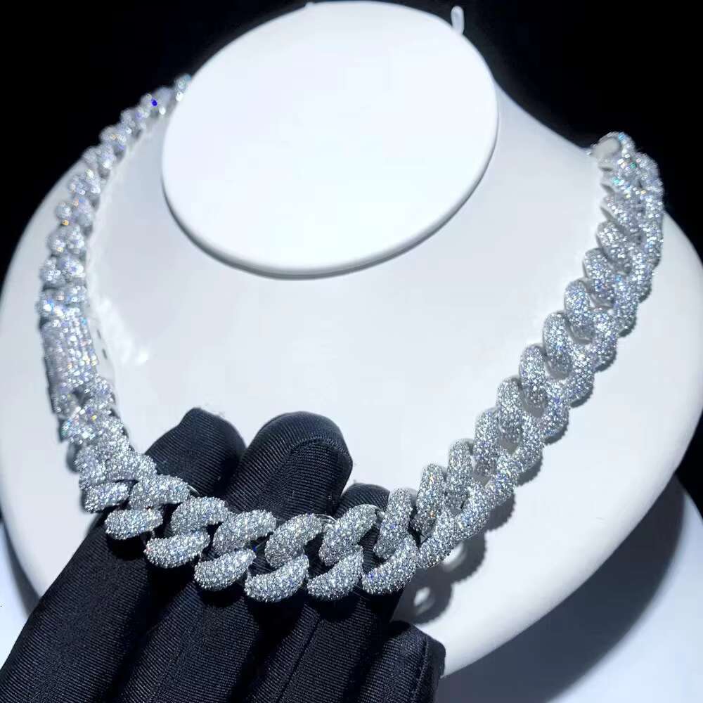Fashion Jewelry Hip Hop Style Cuban Necklace European and American Mens Hip Hop Diamond Set Necklace