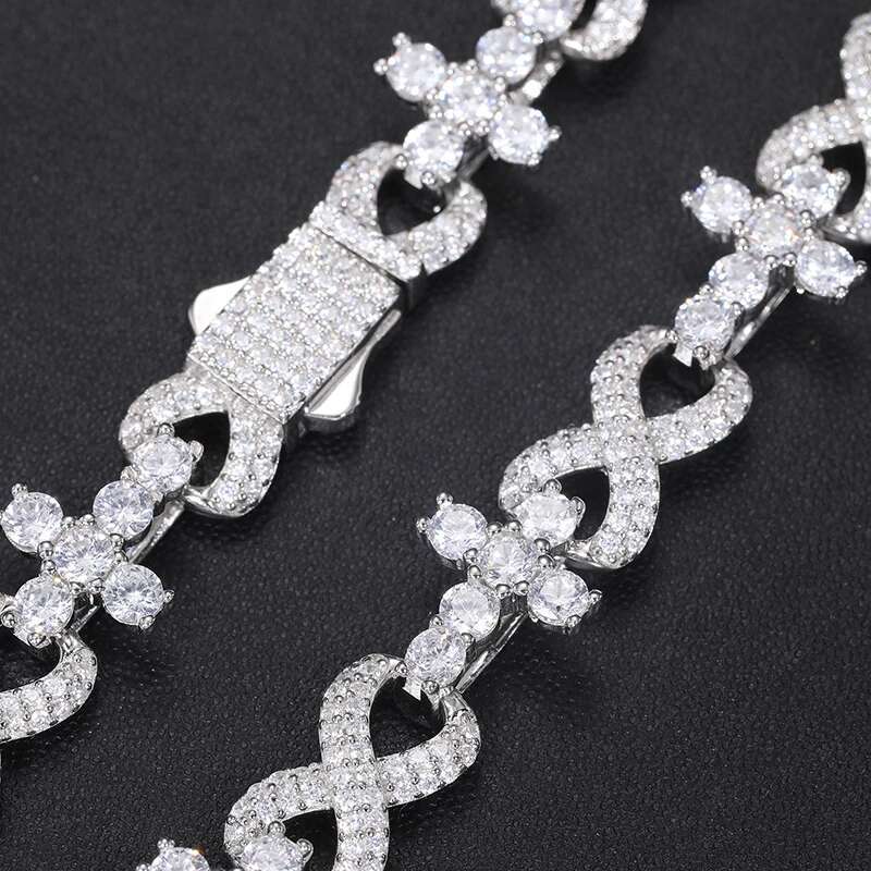 TUHE Unisex 925 Chains Cross Necklaces Moissanite Cuban Chain For Men Hip Hop Jewelry