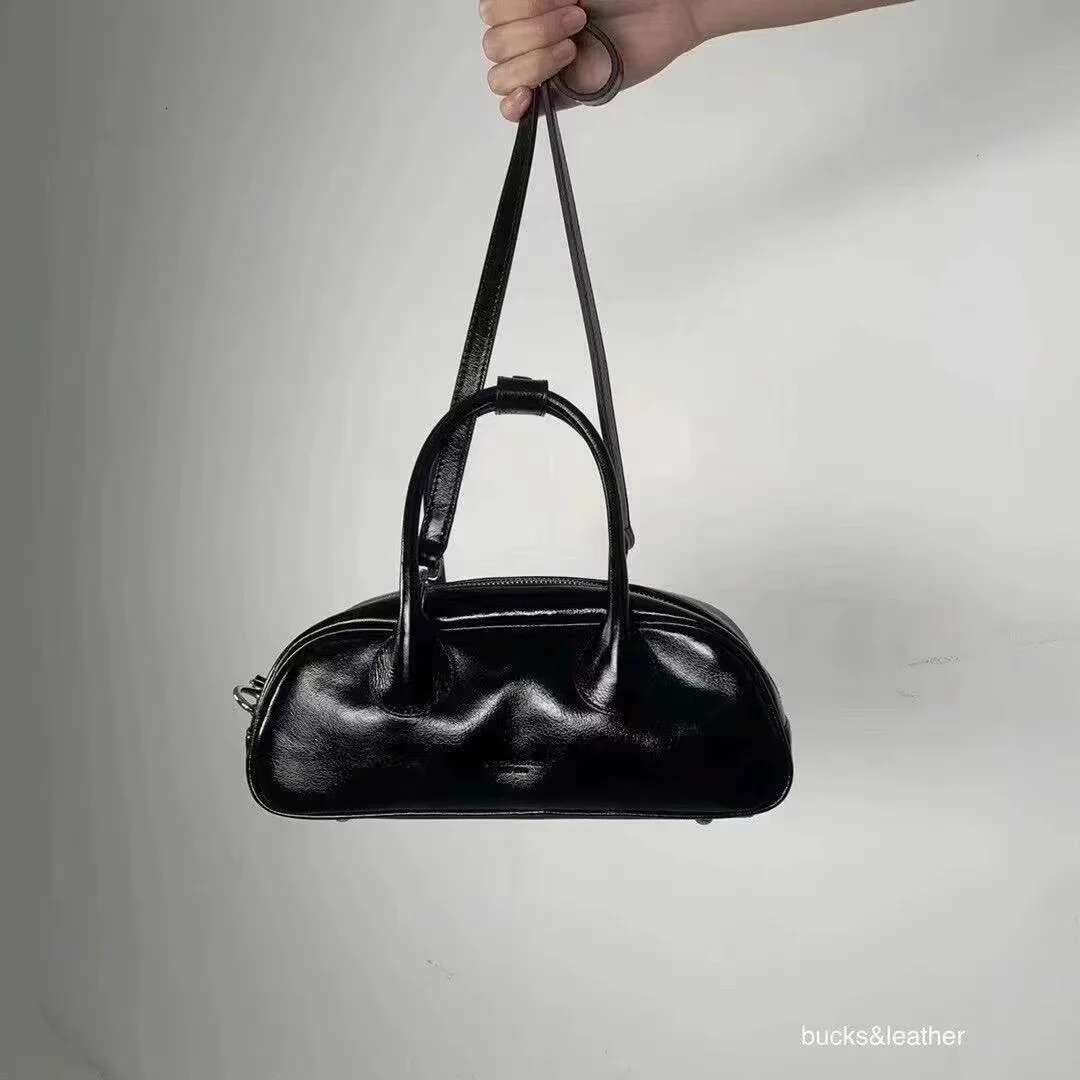 Korean Brand Bucks&Leather Stick Bag With Genuine Leather Temperament, Small Ingot Bag, Single Shoulder And Underarm Crossbody