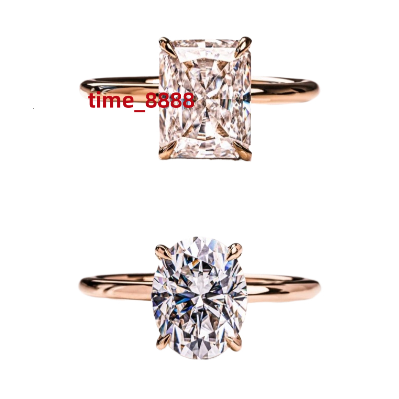 High Quality Fashion Jewelry 18K Plated Gold 2ct 3ct Engagement Wedding Diamond Moissanite Ring