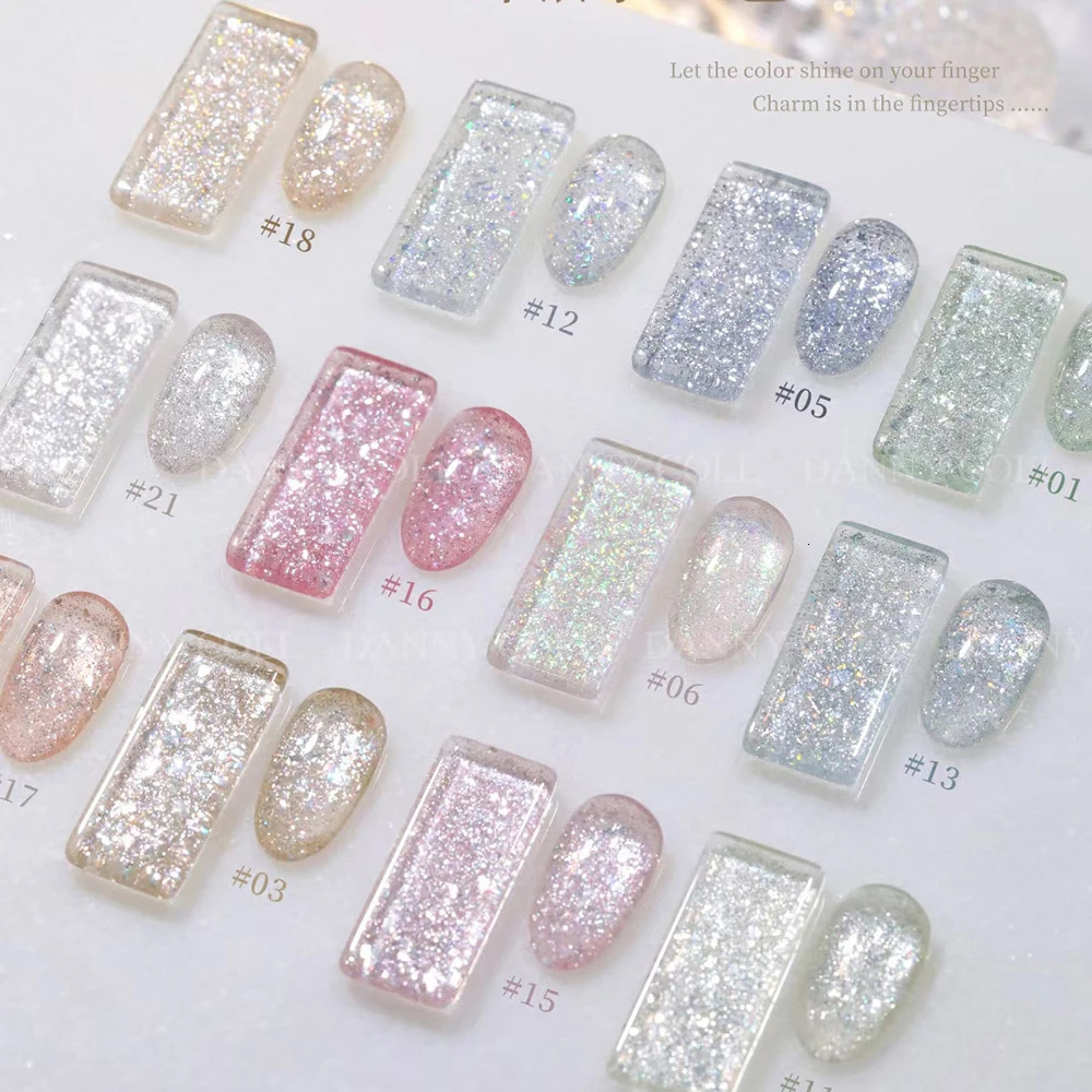 21 Bottles Shining Glitter Gel Nail Polish Set Nail UV Gel Varnish Soak Off Gelpolish LED Gel Varnish Nail Art Lacque Prime 250326