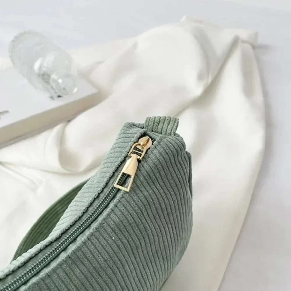 1PC Fashion Vintage Women's Handbags Corduroy Underarm Bag Casual Women Shoulder Bags Solid Color Zipper Female Handbag Clutch