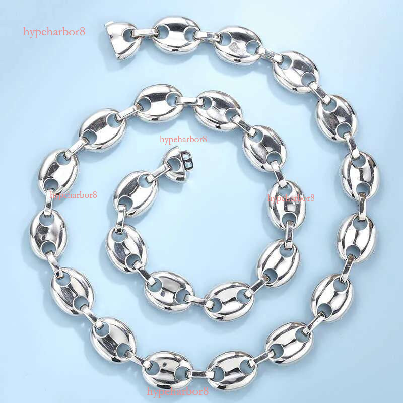 Designer Jewelry Hip Hop Mens 14mm Moissanite Dia Cuban k Necklace Sterg Sier Iced Out Pig Nose Chain Necklaces