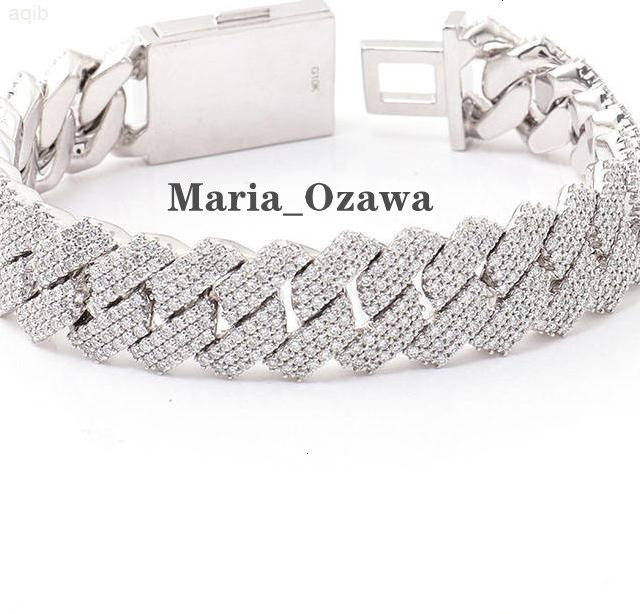 Bling Fine Jewelry Rapper Bracelet 925 Silver Vvs Cuban Chain Men Gold Plated Moissanite Bracelet Iced Out 15mm Cuban Chain