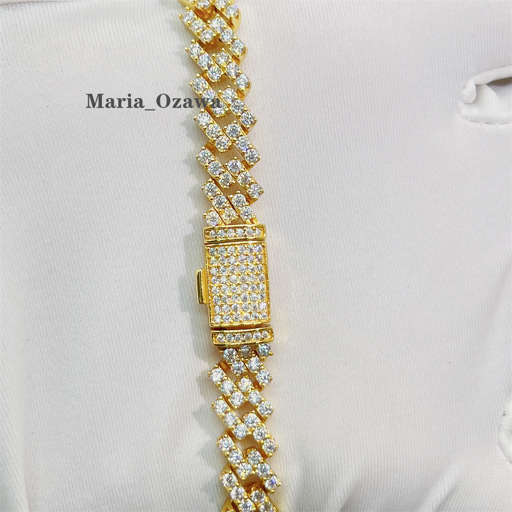 2024 Luxury Style 8mm Width Sterling Silver 925 Mens Cuban Necklace Iced Out Hip Hop Moissanite Cuban Bracelet