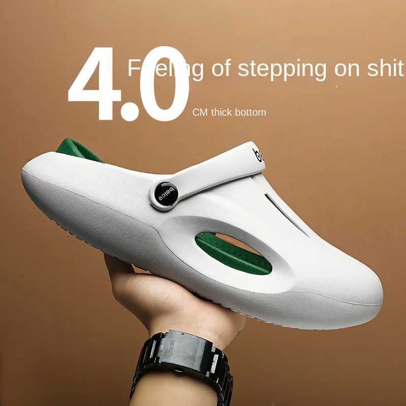 Summer Barefoot Mens Sandals Sports Hole Shoes N-Slip Dual Purpose Treasure Head Operating Room Slippers Thick Bottom Beach ShoesXJ250326