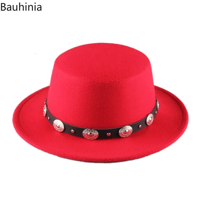 Panama retro wide Brim black Fedora hat mens flat top wool jazz hat elegant womens gentleman gambling hat 250325