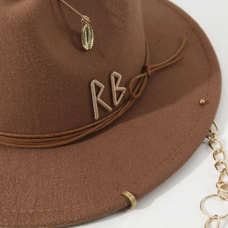 chain fedoras hats for women church hats ladies elegant wedding hat 250325