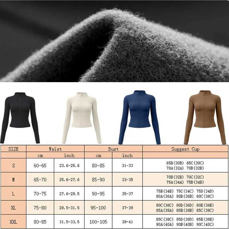 Aithuug winter warm wool slim fit jacket running jacket long sleeved yoga slim fit jacket W250326