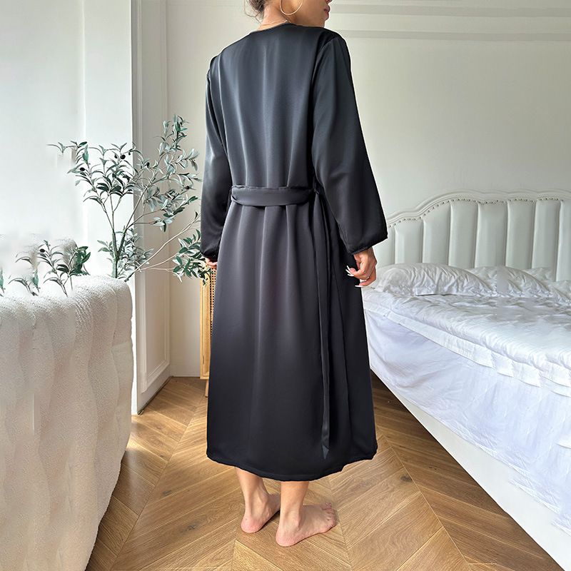 Spring style sexy warm women's home clothes, camisole nightgown, mid to length nightgown set, spring and summer long sleeved pajamas
