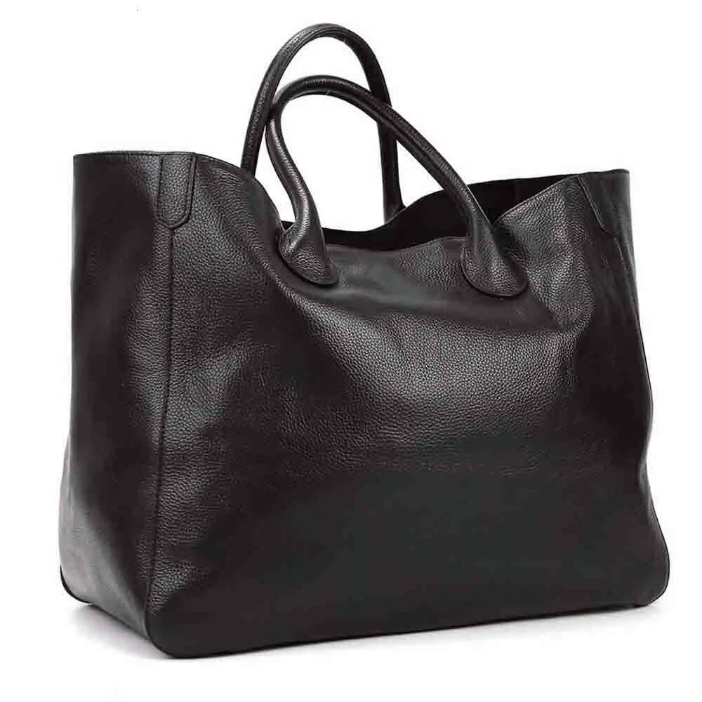 MS Oversized 41Cm Big Women Tote 100% Natural Top Cow Hide Leather Handbag Lady Travel Bag Daily 2023 New