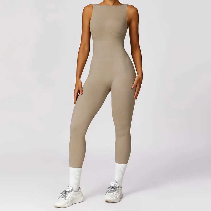 New womens seamless one-piece yoga suit dance abdominal tightening fitness exercise set elastic fitness suit push up fitness suit W250326
