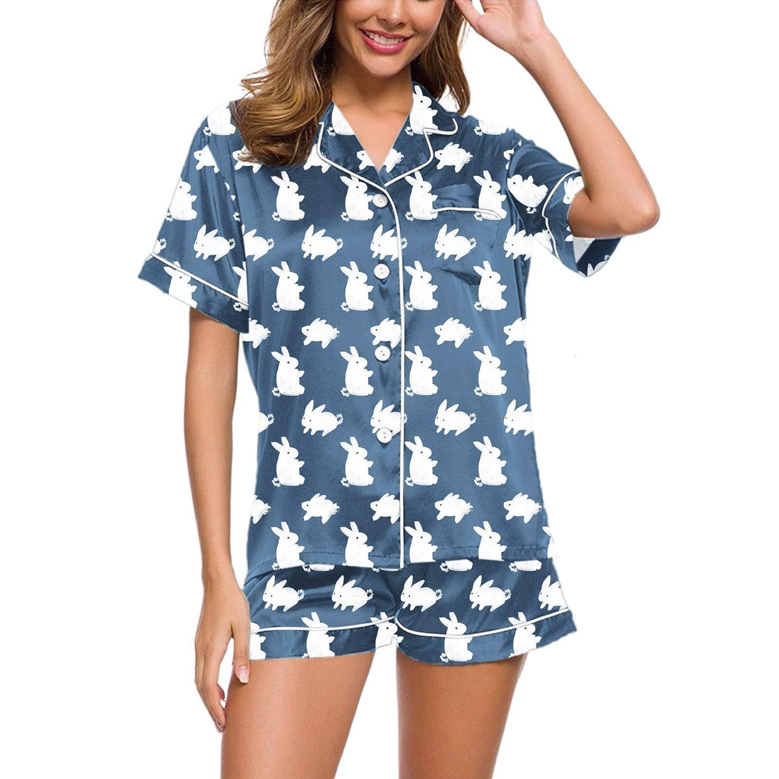 2025 Easter Printed Home Furnishings Fashion Casual Set Personalized Women's Pajamas