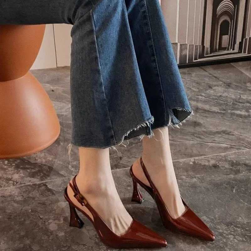 Sharp Pointed Wen Shoe 2025 Fashion New Wen High Heel Versatile Simple Single Shoes Trendy Temperament Wens Sandals Z250326