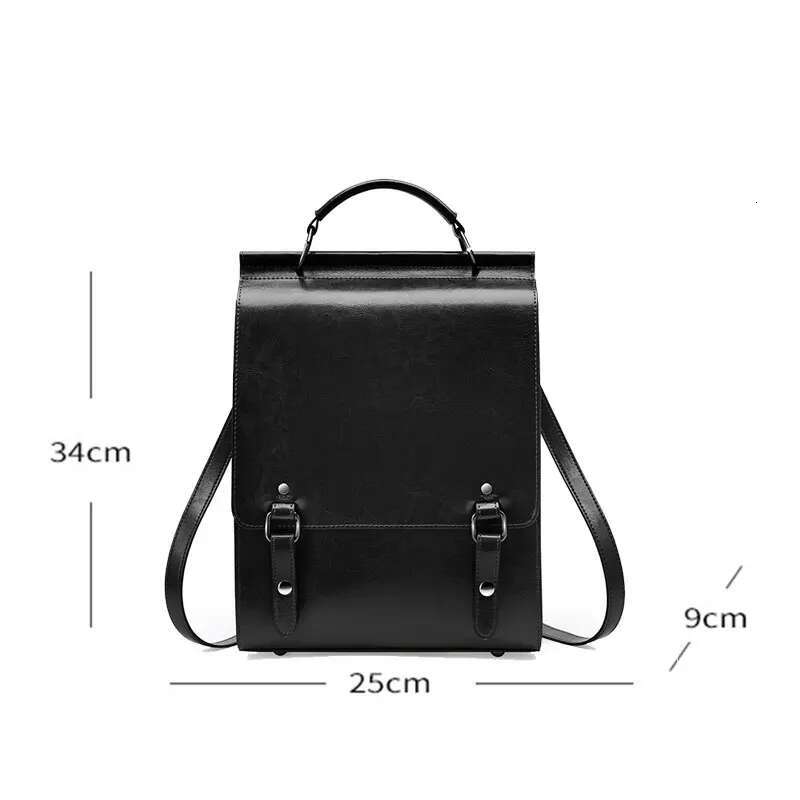 Genuine Leather Women Backpack Vintage College Style Student Back To School Cowhide Women's Bag Girl's Computer Backpacks