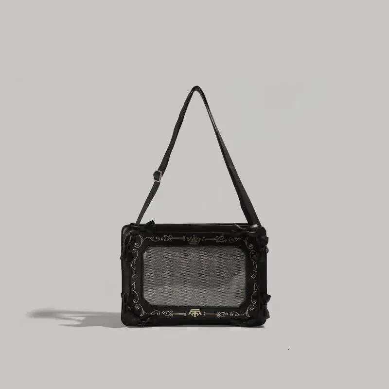 2025 New Women Aesthetic Bow Crossbody Bag Design Sweet Y2k Preppy Ita Bags Fashion Ins Transparent Shoulder Handbags