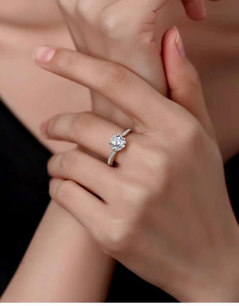 Fancy Shape Moissanite Solitaire Setting Silver Jewelry Moissanite Diamond Engagement Ring