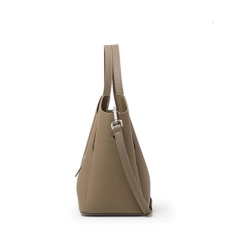 Aidan Ni First-Layer Cow Leather Large Capacity High-End Feeg Hand-Held Bucket 2025 New Vegetable Basket Shoulder Bag
