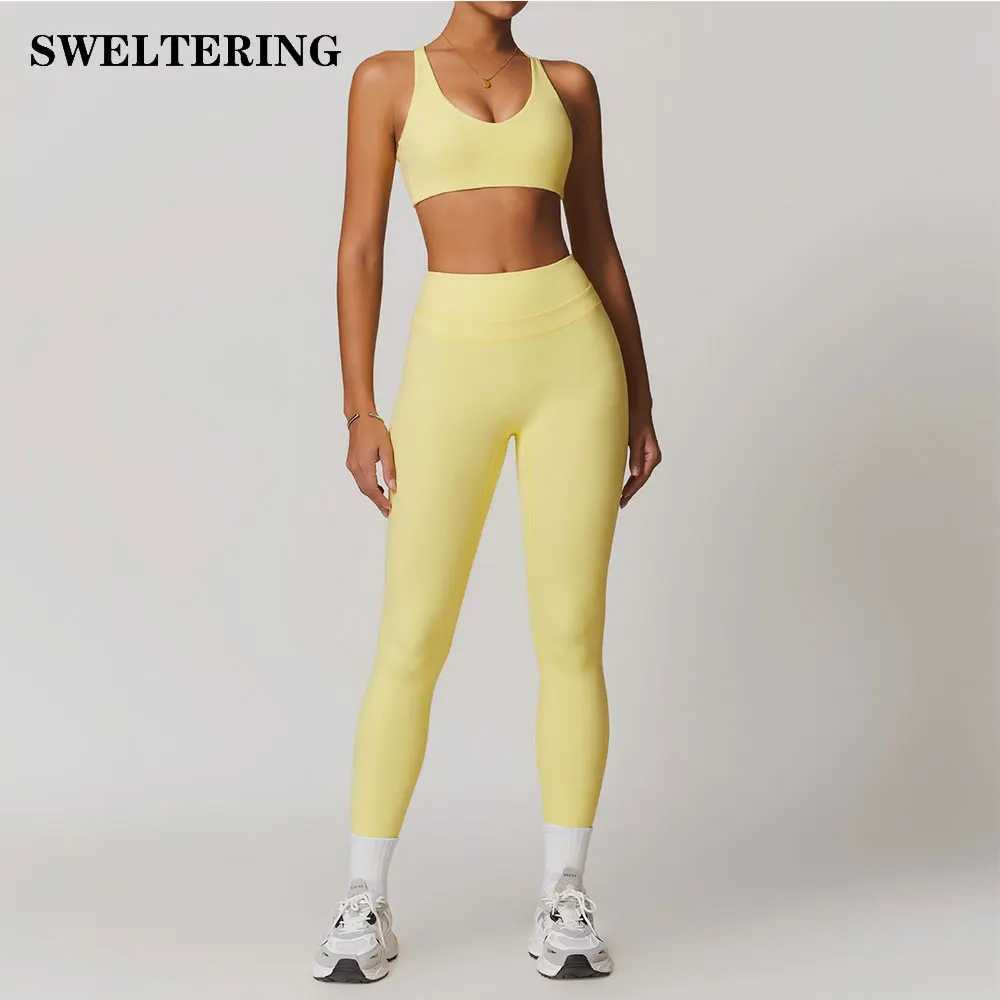 SWELTERING 2-piece sportswear womens yoga set gym set sportswear yoga set fitness set tracksuits sports bra gym leg W250326