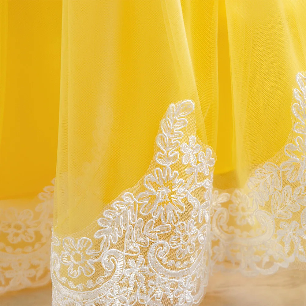 Snow White Princess Dress for Girl Costume With Headwear Carnival Cosplay Halloween Bow Birthday Party Dresses Children Clothing 250325