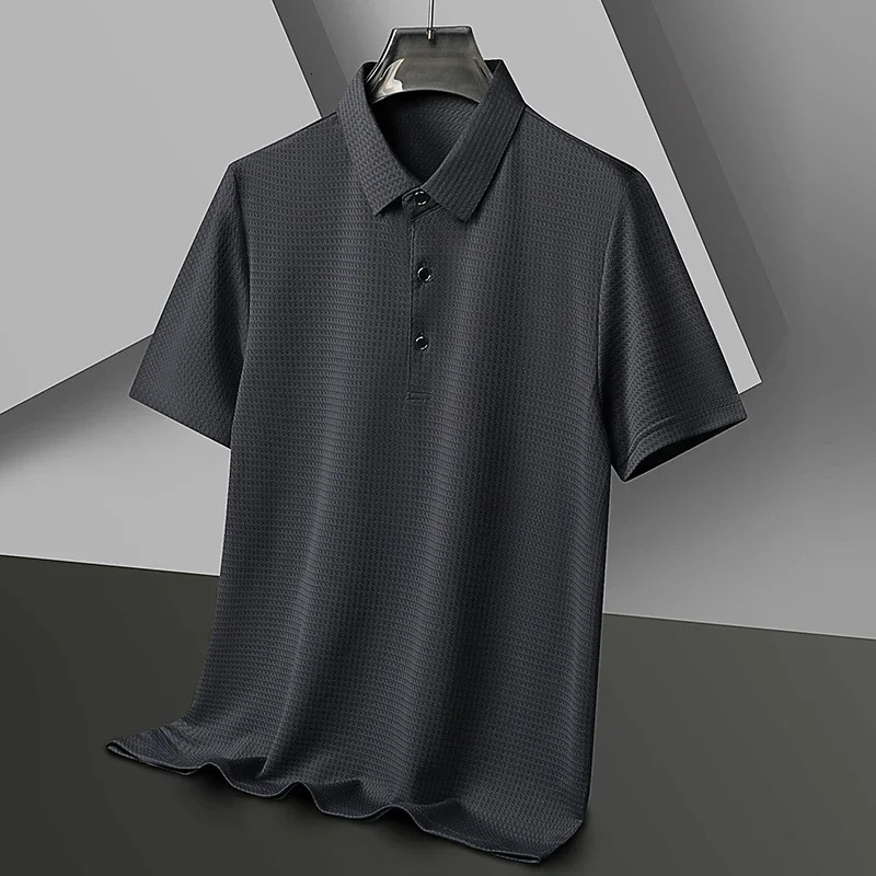2024 Pineapple Grid Business Casual Polo Shirt Summer Fashion Short Sleeve Comfortable Breathable Top 250326