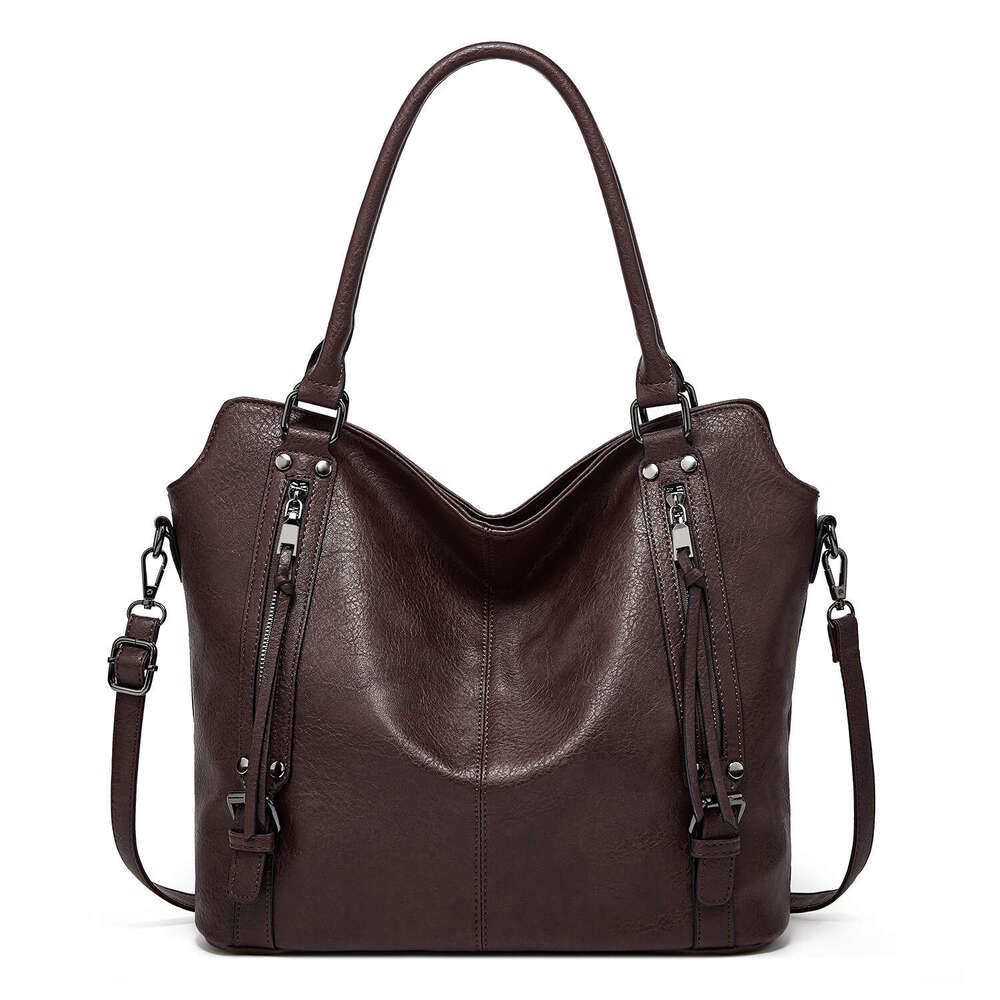 d8 2024 New Handheld Tote Soft Leather Large Capacity Single Shoulder Crossbody Women's Bag