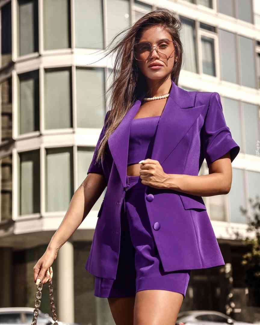 Customized Summer Cool Women Dress Suits Short Sleeve Ladies Prom Birthday Party Formal Wear Outfit Shorts 3 Pieces