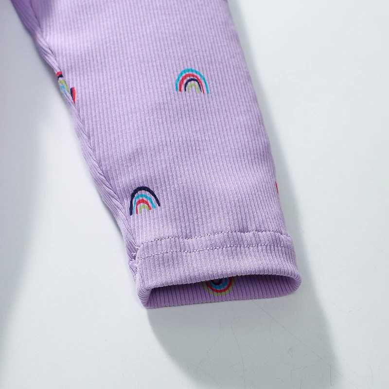 Small fur childrens clothing 2024 autumn childrens clothing spring cotton baby girl long sleeved rainbow casual dress W250326