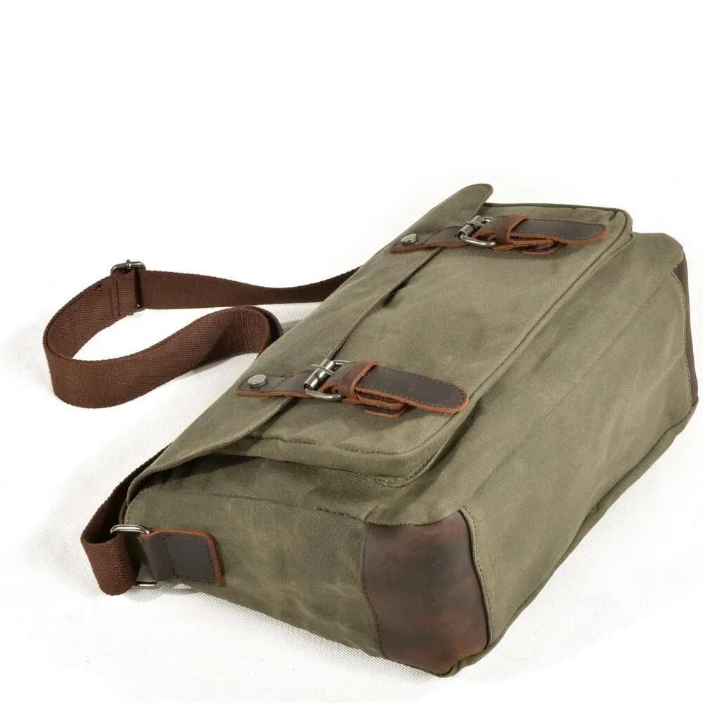 M276 New Arrival Vintage Canvas Leather Crossbody Bag Unisex Shoulder Waterproof Travel Satchel Casual Male Messenger Bags