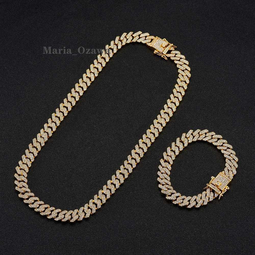 9mm Crystal Cuban Link Chain Necklace Cuban Chain Necklace Cuban Chain Ice