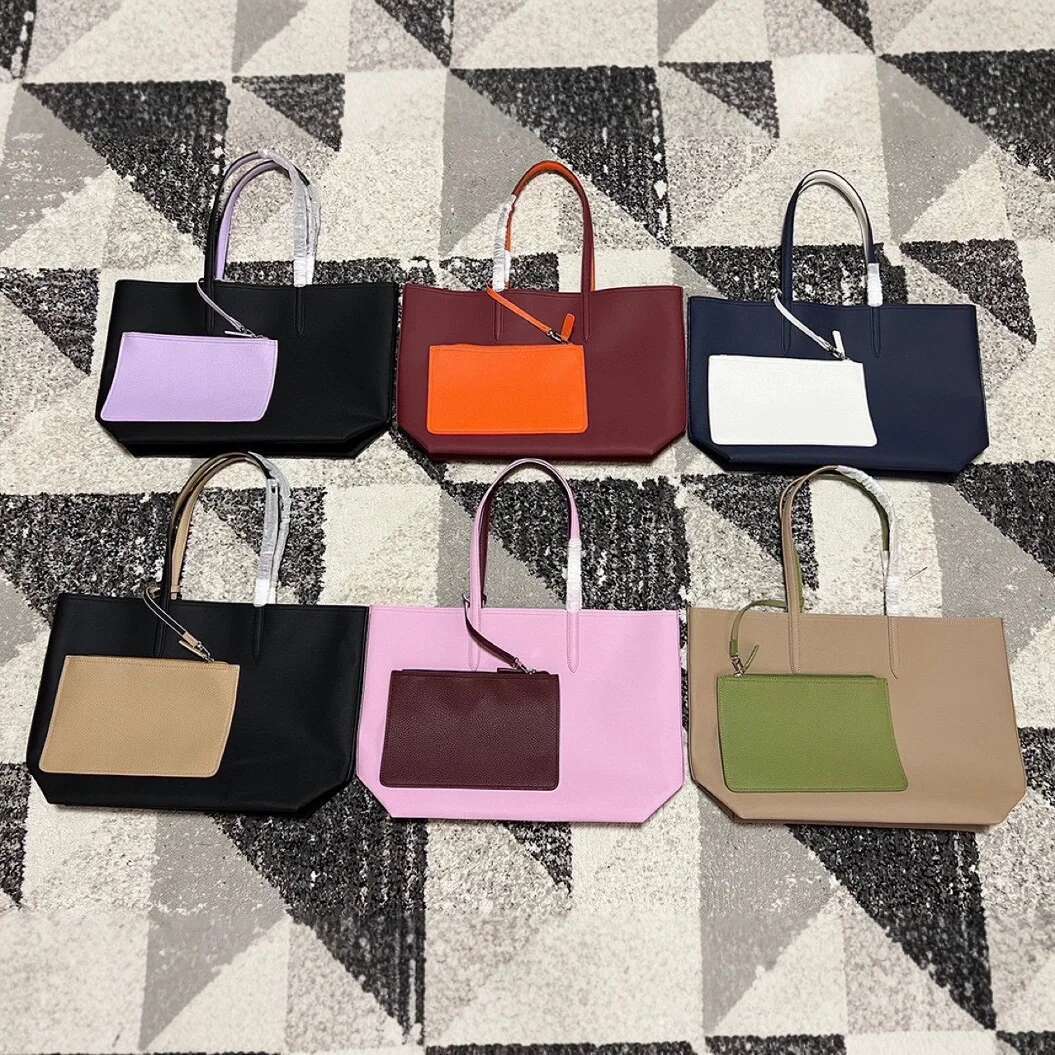 2025 New Elegant 2 PCS Women's Handheld Double Sided Bag Fashionable And Simple Portable Shoulder Shopping Bags Set