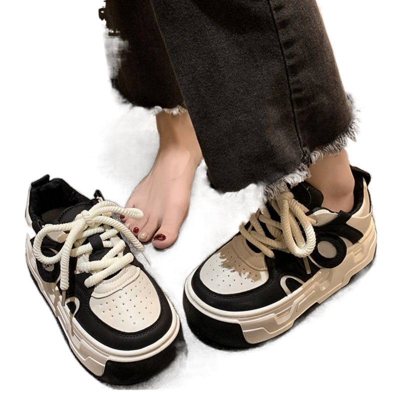 Designer Shoes 2025 European And American Popular Spring New Style Thick Sole Height Increasing Women's Outdoor Trend Casual Board Shoes White Sh