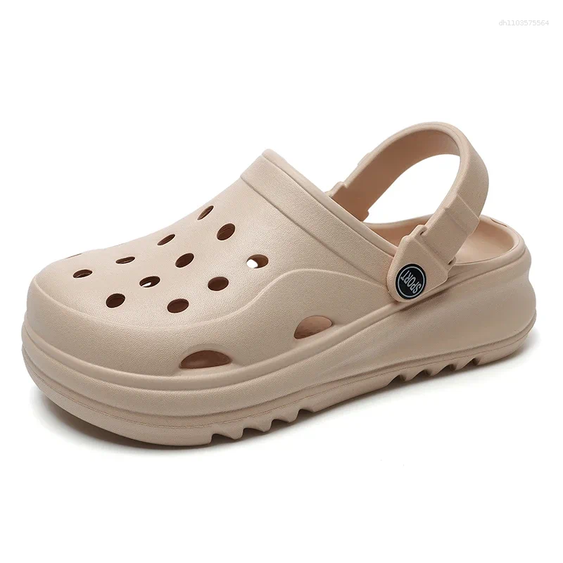Sandals Hollow Out Closed Toe Summer Women Thick Bottom Platform Woman Solid Color Non-slip Soft Sole Beach Shoes