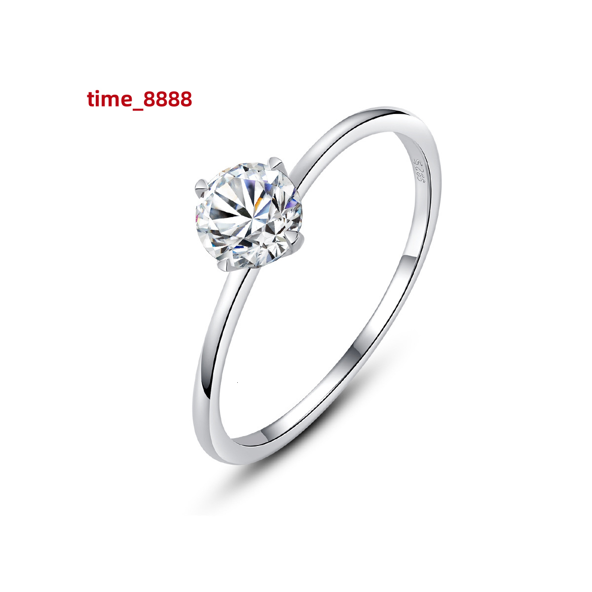 Womens 0.5 CT Moissanite 925 Sterling Silver Engagement Rings