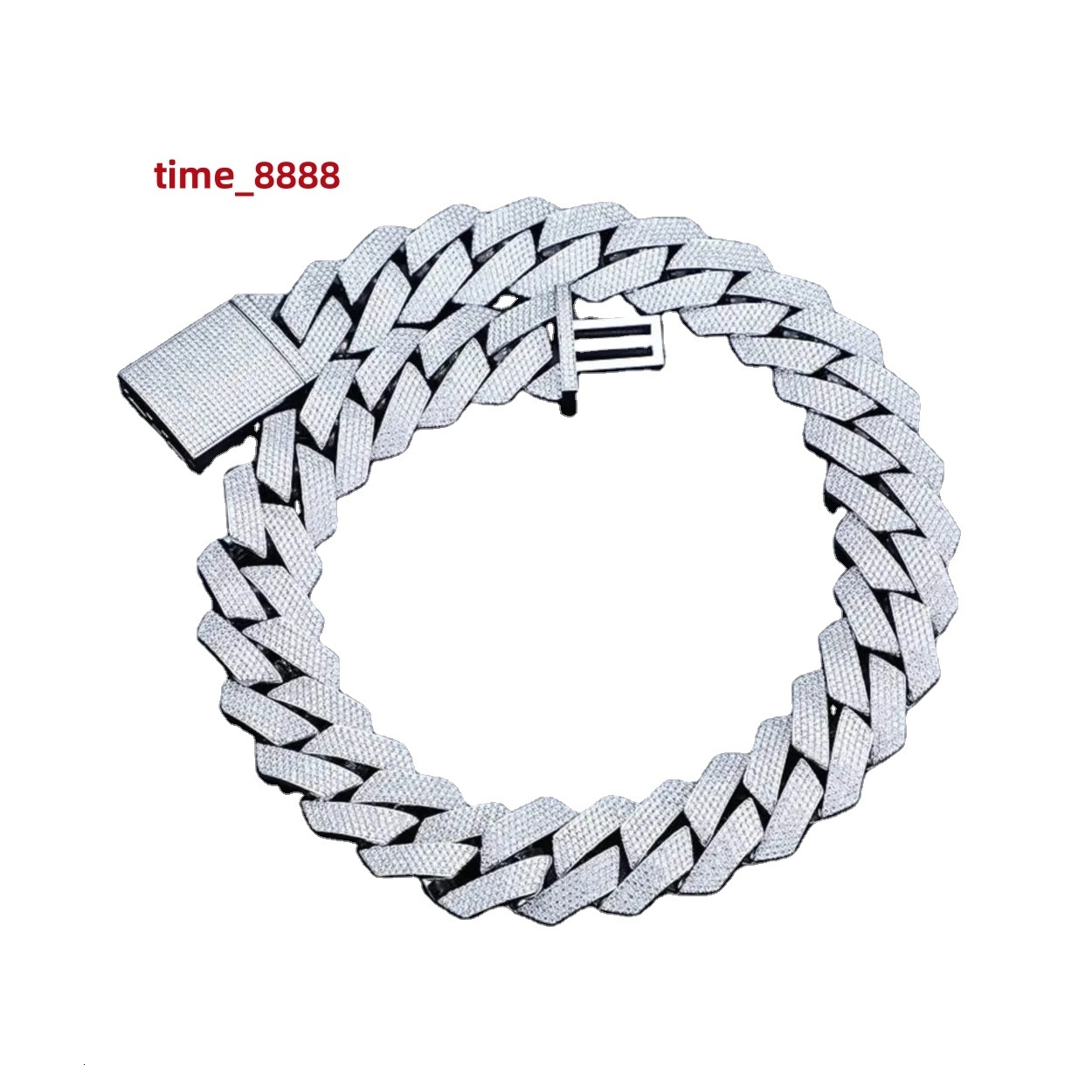 OEM Custom Made 27MM Silver Cuban Chain Natural Moissanite Diamond Stone 925 Silver Hip Hop Jewelry Cross Letter Pattern Sale