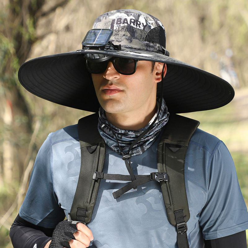 Solar Fan Cap Sunhat Wide Brim Hats Caps Fashion Accessories Sunbonnet Solar Energy Power Sun Protection Cooling Unisex Multiple Fans