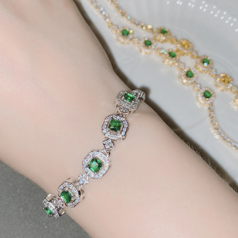ML-YSS Mosang style jewelry white gold-plated mini set jade bracelet multi-color jewelry handmade jewelry 250326