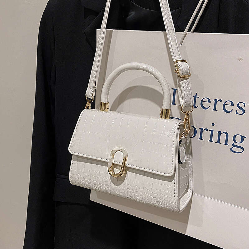02 Women 2025 New Crossbody Small Square Hundred Handheld Single Shoulder Women's Crocodile Pattern Kelly Bag
