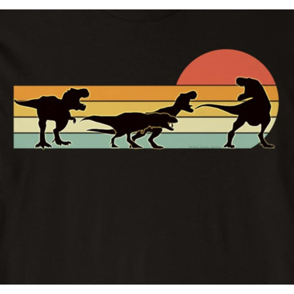 T shirt for Mens T-Rex Dinosaur March Retro Sunset - T-Rex Premium Graphic Tee Casual Tops Clothes Short sleeve