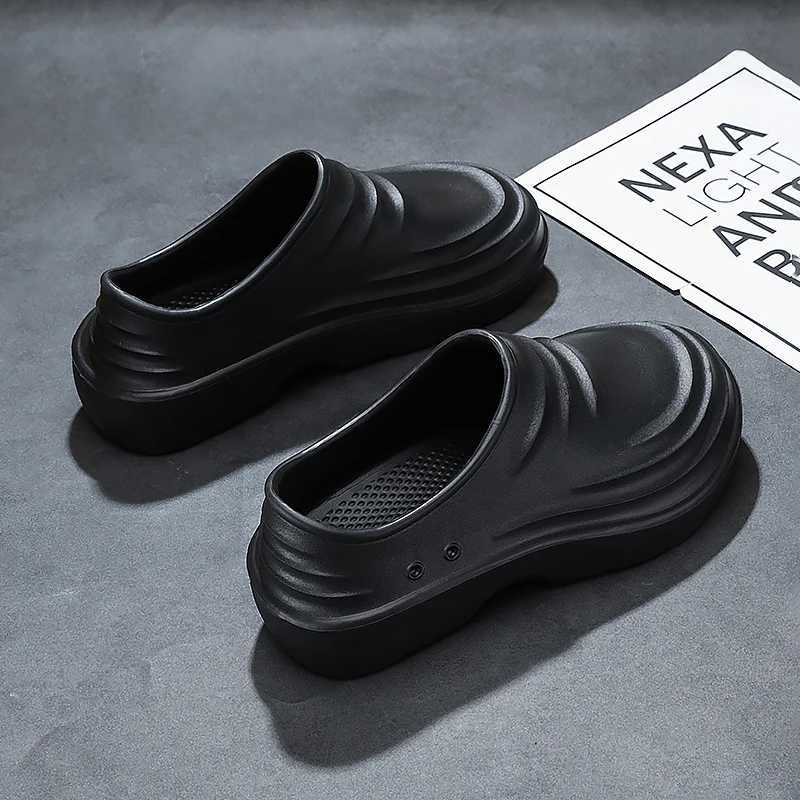 Mens Chef Shoes Mens Summer Beach Waterproof and Oil proof Kihen Shoes N-slip Garden Hotel Work Shoes EVA SandalsXJ250326