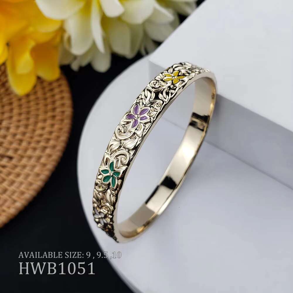 Islander Hawaiian Trcal wer Enamel Gold Set with Ring Women's Bracelet