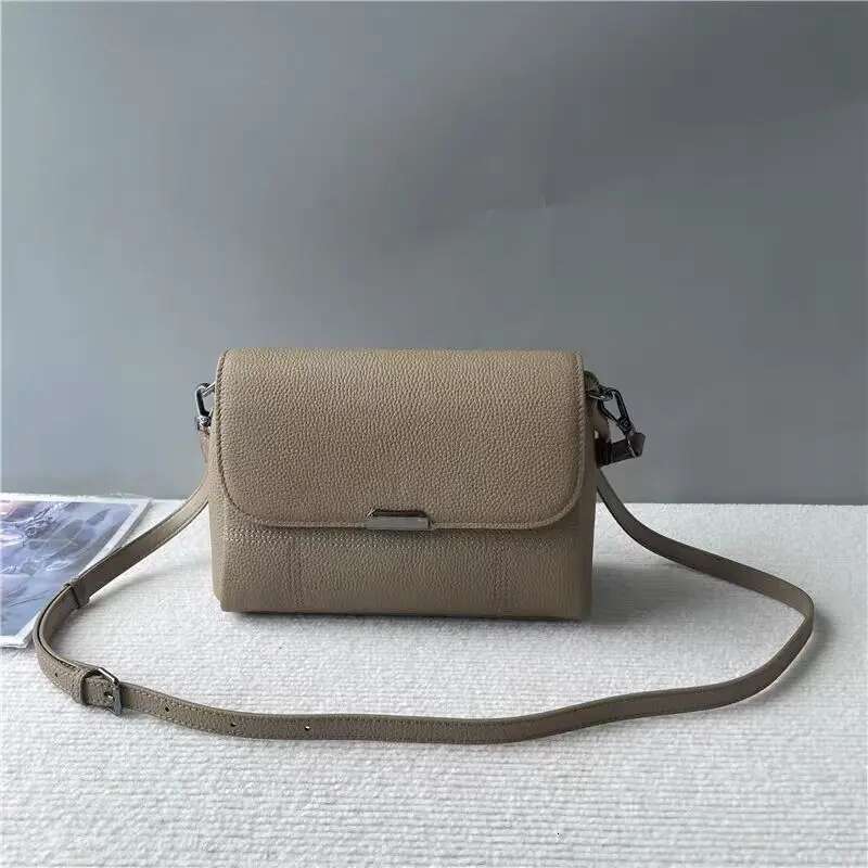 Genuine Leather Women's Versatile Commuter Shoulder With Multiple Compartments Casual Crossbody Square Bag Underarm Hobo