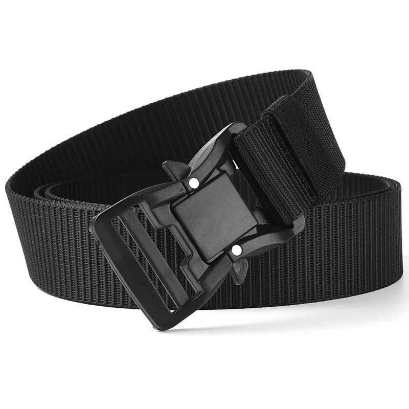 Plus Large Size 125 140 160 180cm Mens Belt Canvas Multi functional Tactical Quick Release Magnetic Alloy Buckle W250326