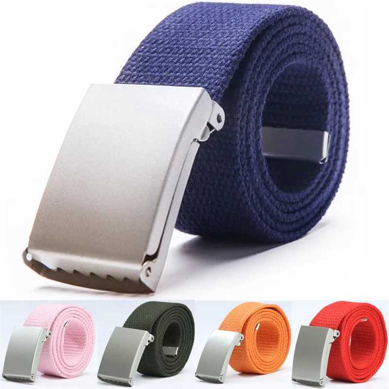 Mens belt fashion new unisex Trouser belt canvas belt breathable outdoor tactical jeans adjustable waist belt 140cm W250326