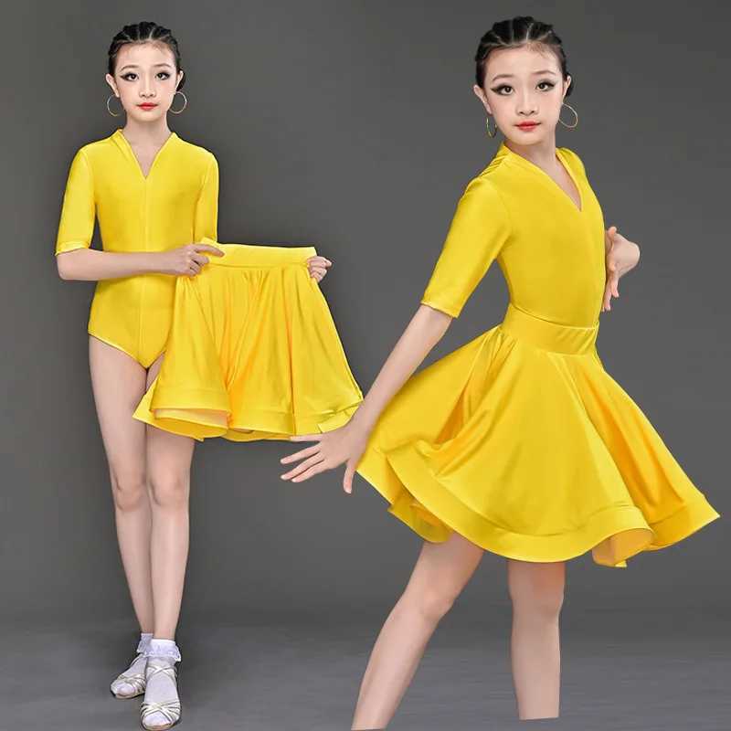 Set pleated professional Latin dance dress childrens Latin dress ballroom costume girls salsa rumba chacha tango costume W250326