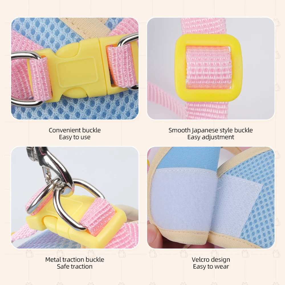 Two tone summer cat and dog harness set with reflective and breathable chest strap suitable for small dogs and cat pet accessories X250326
